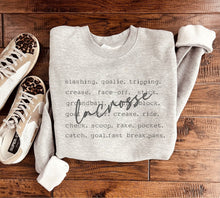 Load image into Gallery viewer, PREORDER: Lacrosse Words Sweatshirt in Two Colors
