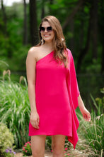Load image into Gallery viewer, Next Chapter One Shoulder Dress in Magenta
